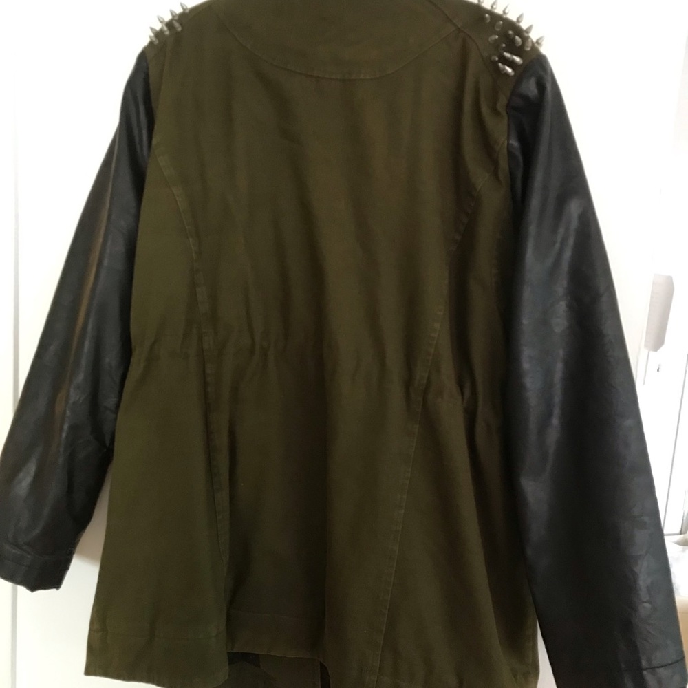 leather sleeved Asos size 18 coat! 1 of a kind:) - Picture 3 of 8